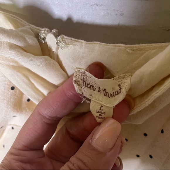 Hem & Thread Cream White Polkadot Wrap Dress - Picture 4 of 5